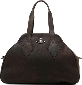 Vivienne Westwood Brown Orb Detail Zip Bag