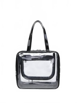 Jen & Co. Womens Rae Clear Cosmetic Bag In Black