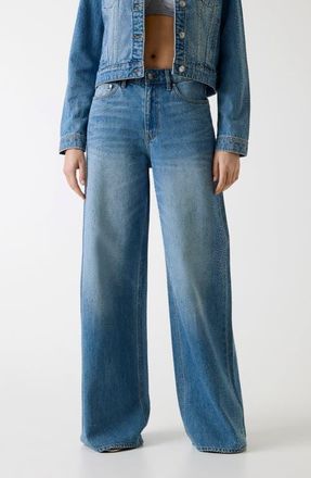 Guess Alba High Waist Wide Leg Jeans in Blue at Nordstrom, Size 25 32