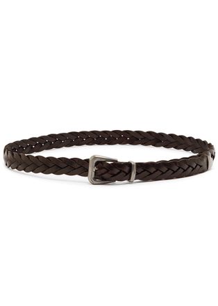 Brunello Cucinelli Braided Leather Belt - Chocolate - S