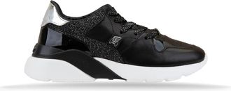 Hogan Glitter Leren Veterschoenen - Dames - Sneakers - Zwart - 35 EU - Leer - Schoenen