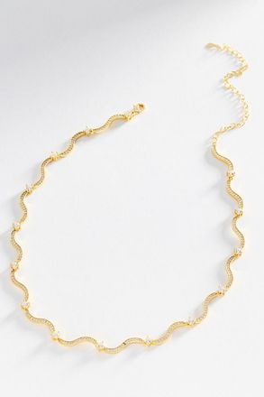 Crystal Haze Swirl Tennis Necklace
