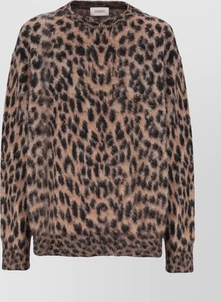 Laneus animal print long sleeve knit jumper