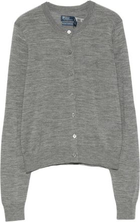 Polo Ralph Lauren Slim Crew Neck Cardigan - Dames - Vesten - Grijs - S - Truien & Vesten