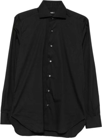 Barba Overhemden, Heren, Zwart, XL, Katoen, Slim-fit shirt