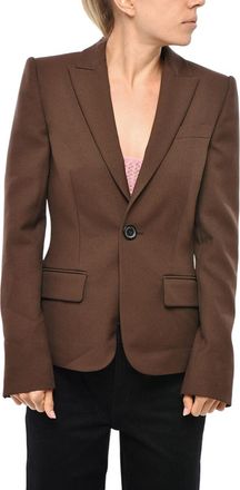 Dsquared2 Brown Solid Notched Lapel Blazer