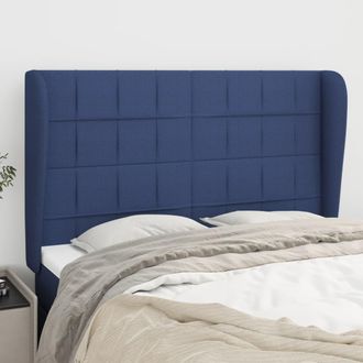 vidaXL Cabecero Con Orejas De Tela Azul 147x23x118/128 Cm Vidaxl