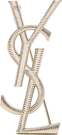 Saint Laurent Brooches, female, Yellow, Size: ONE SIZE Golden Bijoux Pin Clasp Jewelry