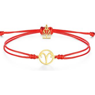 Mantra Zodiac Thread Bracelet in Aries Yellow Gold at Nordstrom