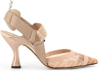 Fendi Schoenen, Dames, Roze, 36 EU, Elastische Band Puntige Neus Hak Schoenen