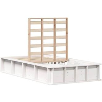 vidaXL Bed Frame White 75 x 190 cm Solid Pine Wood vidaXL
