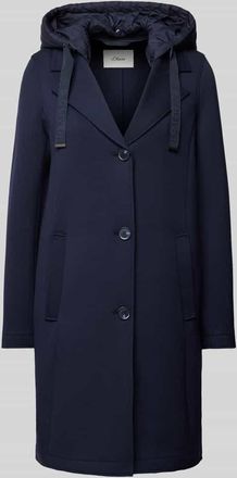 s.Oliver Red Label Regular Fit Scuba-Mantel mit abnehmbarer Kapuze aus Stepp in Marine, Gr&ouml;&szlig;e 46
