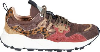 Flower Mountain Yamano 3 Suede-Blend Layered Leopard Accent Sneakers