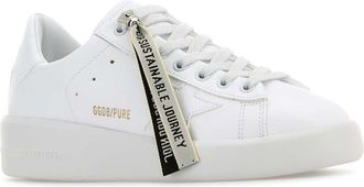 Golden Goose Logo-Strap Leather Sneaker - White