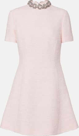 Valentino Vestido corto de tweed adornado