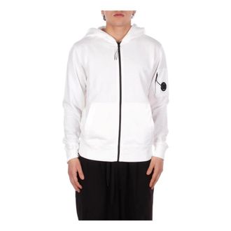 C.P. Company Zip-throughs, male, White, Size: XL Full-zip Hooded Sweatshirt