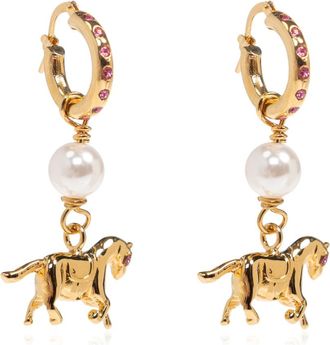 Marni Brass Earrings - Dames - Oorbellen - Geel - ONE Size - Leer - Accessoires
