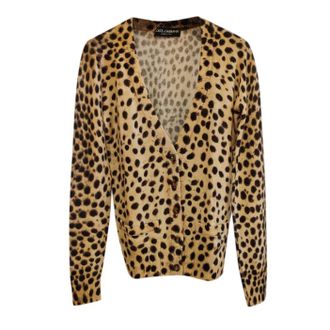Dolce & Gabbana Cashmere Leopard Print Cardigan Size XS