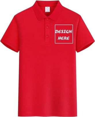 Generic MioRoim Custom Polo Shirts for Men Personalized Golf Shirt Customize Your own Text Photos Short Sleeves (UK, Alpha, 5XL, Regular, Regular, Red)