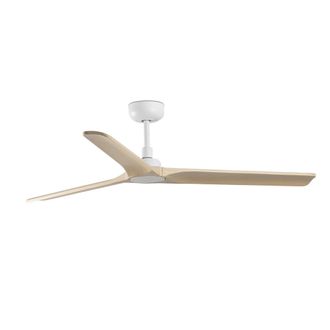 Netlighting Heywood Medium White Light Wood Ceiling Fan With DC Motor 6 Speed