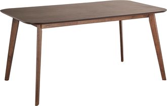 Beliani Mesa De Comedor Tradicional Retro Mdf Chapado Caoba Oscura 150 X 90 Cm Ephrata