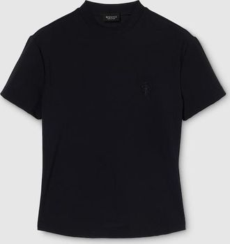 Gucci Rayon Jersey T-shirt With Embroidery, Black, Ready-to-wear