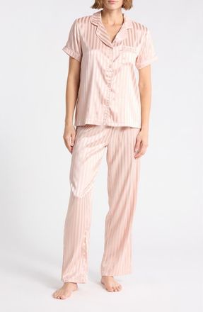 Tart Ginnie Satin Pajamas in Mauve Shadow Stripe at Nordstrom Rack, Size X-Large