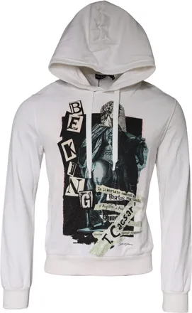 Dolce & Gabbana White Caesar Cotton Hooded Pullover Mens Sweater (Pre-Owned)