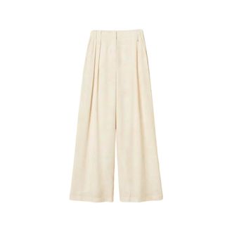 Twinset Wide Trousers, female, Beige, Size: S Palazzo Trousers with Print