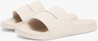 Tommy Hilfiger Mens Tommy Logo Textured Pool Slide - Classic Beige - US 11.5 / EU 45