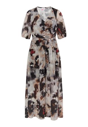 Izia Jurk Dames Zwart Veelkleurig