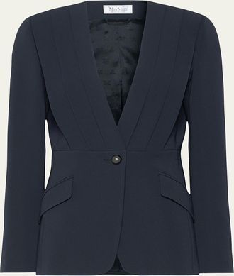 Max Mara Pleated Single-Breasted Jacket