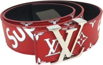 Louis Vuitton Pre-owned Standard riem - unisex - Vintage Accessoires - Rood - ONE Size - Leer - Vintage