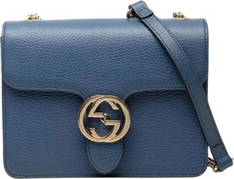 Gucci Pre-owned Cross Body Bags, female, Blue, Size: ONE SIZE Pre-owned Structured Shoulder Bag
