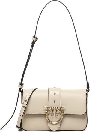 Pinko Mini Love Bag - Dames - Schoudertassen - Beige - ONE Size - Katoen - Tassen