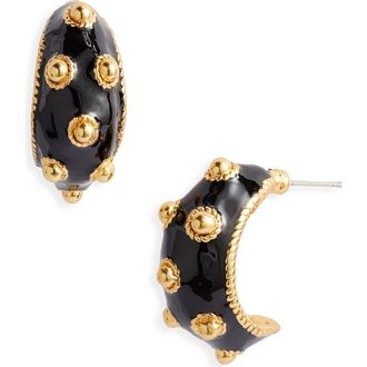 Karine Sultan Dots Hoop Earrings in Gold/black at Nordstrom