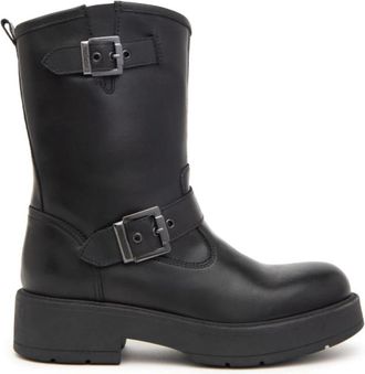 Nero Giardini Leren Enkelboots met Gesp - Dames - Enkellaarsjes - Zwart - 37 EU - Leer - Schoenen