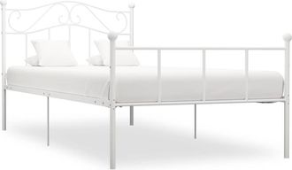 vidaXL Estructura De Cama Sin Colch&oacute;n Metal Blanco 100x200 Cm Vidaxl