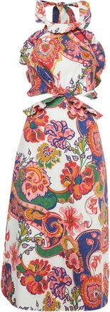 Zimmermann Abito midi con ruches - Bianco