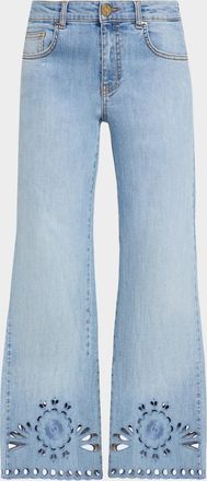 Maison Common Wide-Leg Cutout Denim Pants