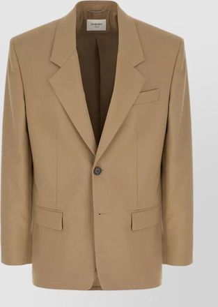 Saint Laurent wool blend single breasted tailored jacket