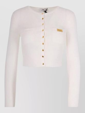 Elisabetta Franchi knit cardigan cropped round neck buttons