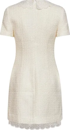 Self Portrait Womens Minidress Tailored Boucl&eacute; Ivory Polyester Dress