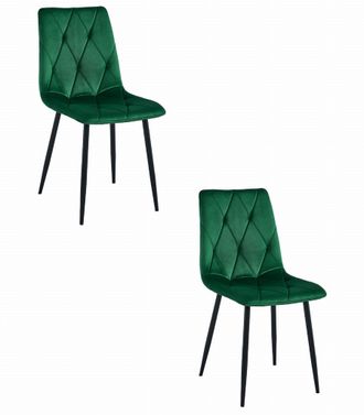 OEM Silla Libra - Terciopelo Verde Oscuro / Patas Negras X 2