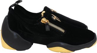 Giuseppe Zanotti Light Jump Gruber Sneakers in Black Velvet