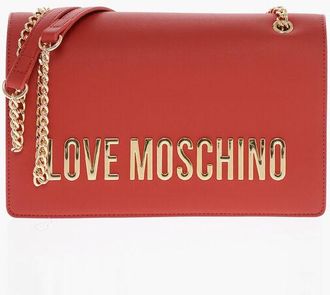 Moschino LOVE Faux Leather Shoulder Bag with Maxi Golden Logo size Unica