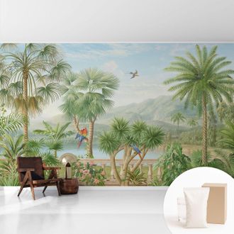 Tulup Fototapete Tapete Vliestapete Mit Kleber B&uuml;ro Wandgestaltung - Wanddekoration Wohnzimmer Exotische Landschaft 416x254 Cm