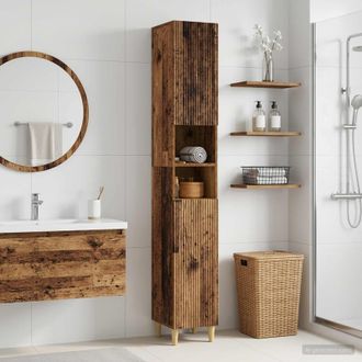 vidaXL Vidaxl Armadio Da Bagno Con Ripiano Aperto Arnhem Legno Antico