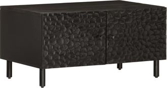vidaXL Mesa De Centro Madera Maciza De Mango Negra 80x50x40 Cm Vidaxl