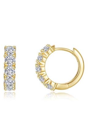Lafonn Clara Pav&eacute; Simulated Diamond Huggie Hoop Earrings in Gold at Nordstrom